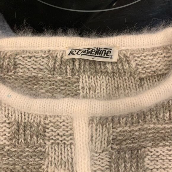 Vintage Le Caselline Wool Blend Mixed Knit Sweater sz L - Picture 4 of 6